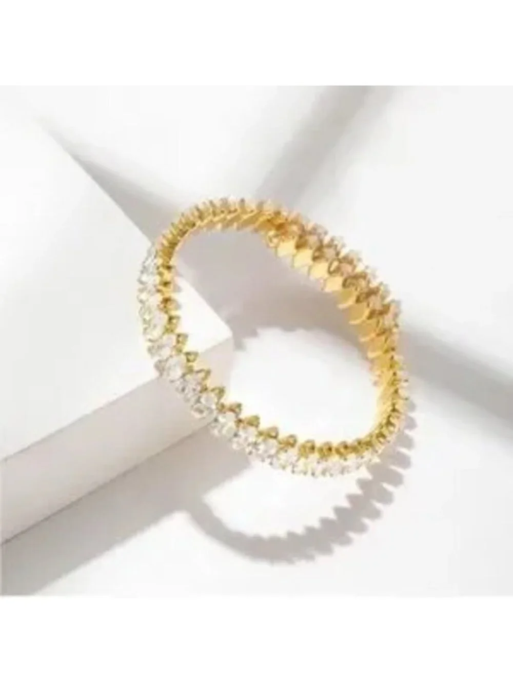 Gold 14k Gold Plated CZ Cuff Bracelet